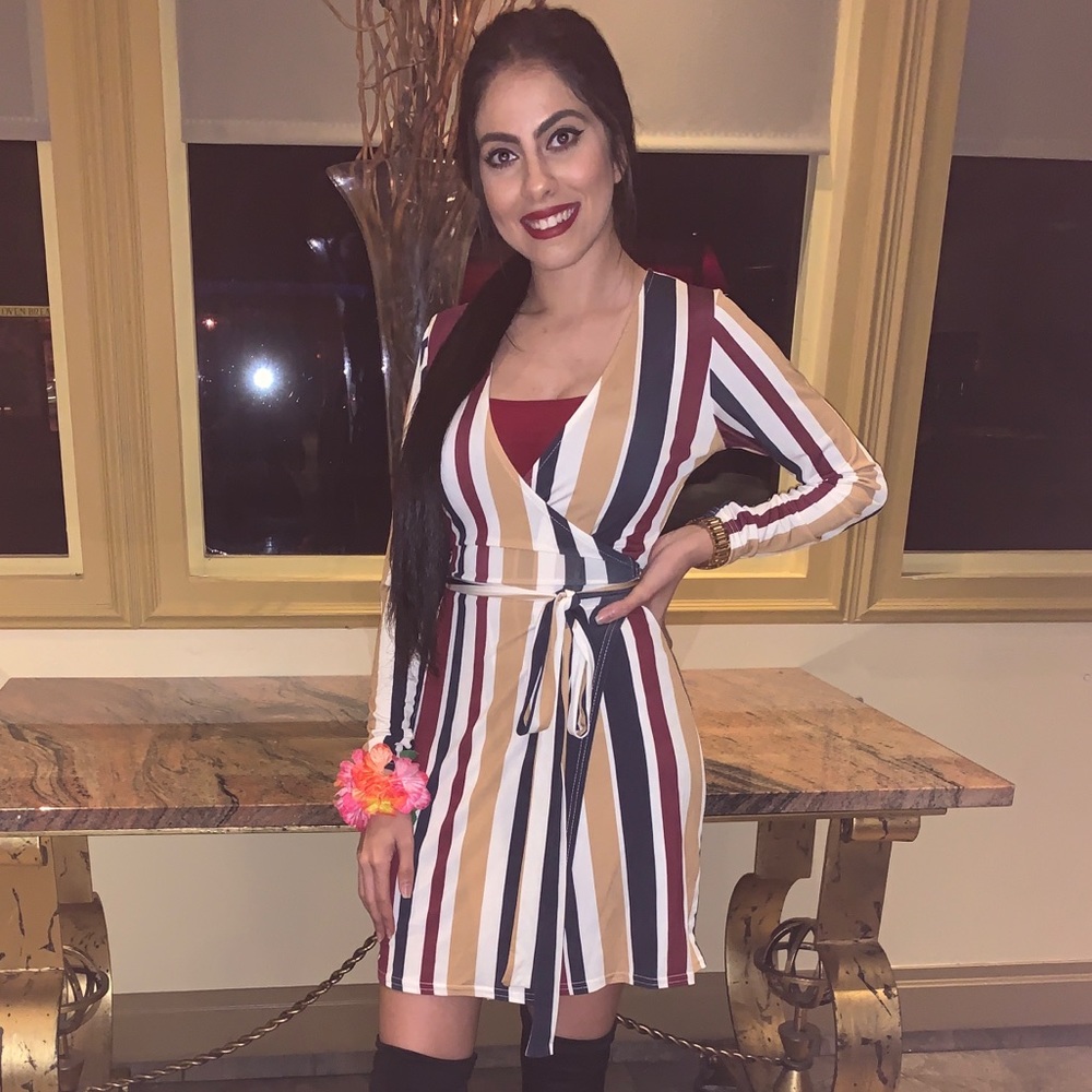 Striped mini dress